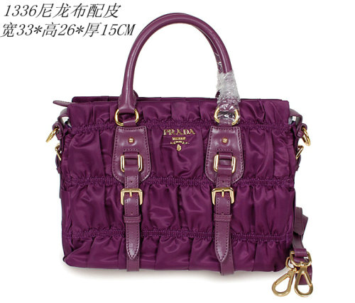 2014 Replica Designer Gaufre Nylon Fabric Tote Bag BN1336 purple - Click Image to Close